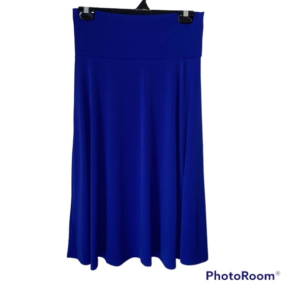 NWOT ZENANA A Line Flared Knee Length Skirt Royal Blue Size XL - Picture 2 of 5